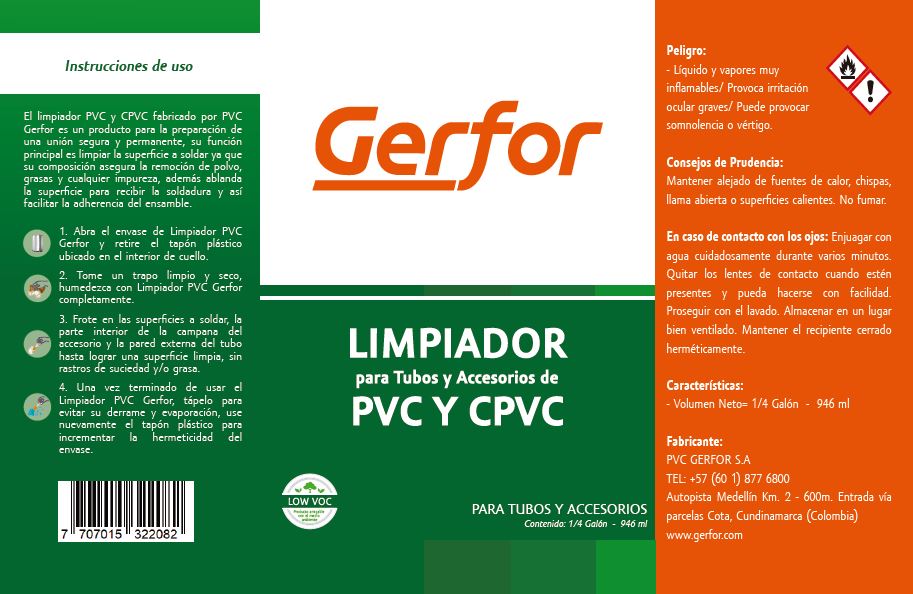 Limpiador PVC y CPVC
