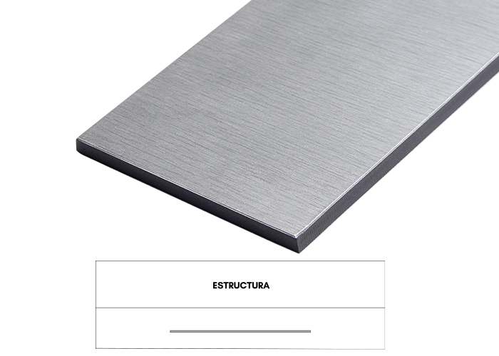 Lam Arkobond Pvdf Al 4mm Acero Cepillado 1.50m X 5.80m