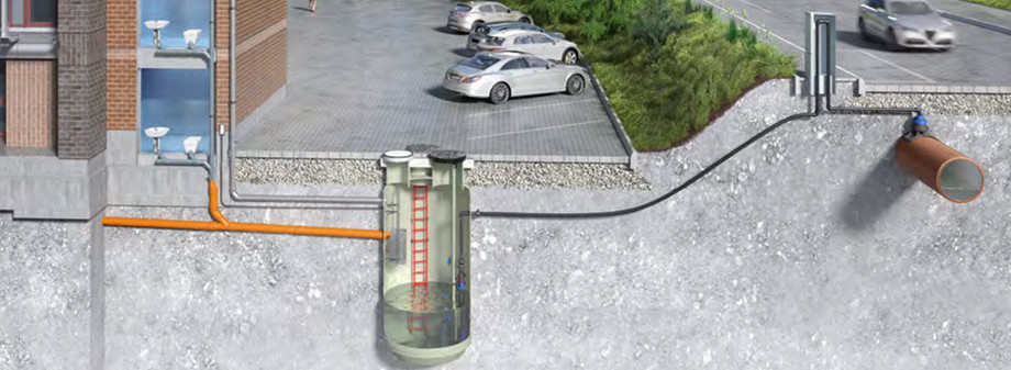 Detalle del sistema o aplicación de Pozos de bombeo de instalación enterrada publicado por ACO.
