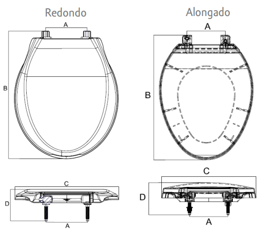 ASIENTO SANITARIO BLANCO REDONDO / ALONGADO