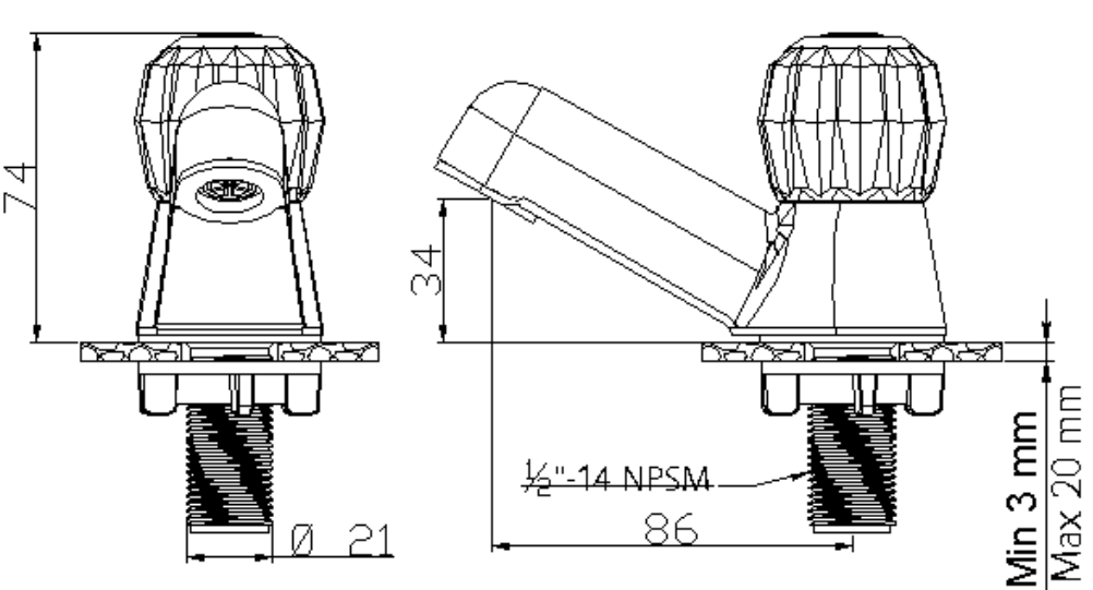 LLAVE INDIVIDUAL LAVAMANOS AQUARIUS
