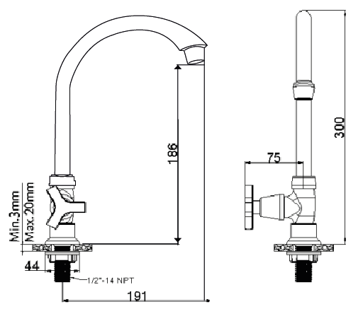 LLAVE LAVAPLATOS MESA TREVO
