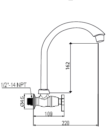 LLAVE LAVAPLATOS PARED TREVO